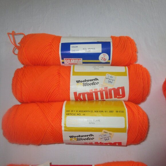 Lot of 8 Flame Pumpkin Halloween orange Yarn Skeins for Knitting Crochet Craft - Picture 9 of 9